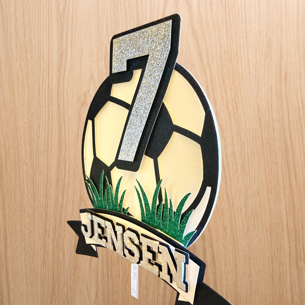 Football Cake Topper | Personalised Name & Age Birthday Topper