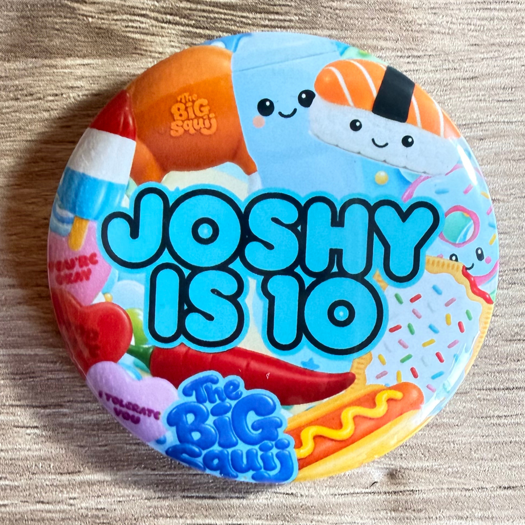 The Big Squij Food Shaker Cake Topper | Personalised Name & Age