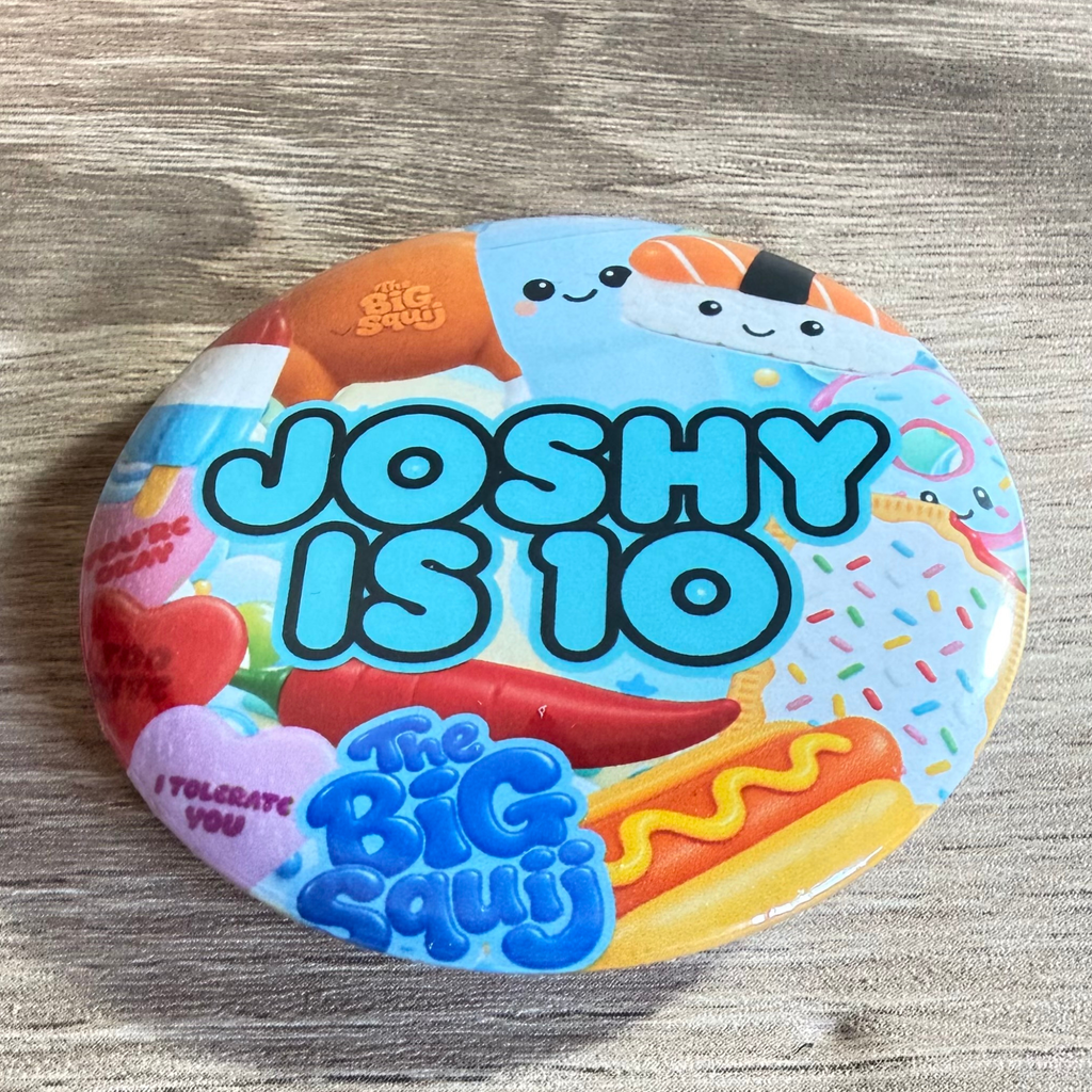 The Big Squij Food Shaker Cake Topper | Personalised Name & Age