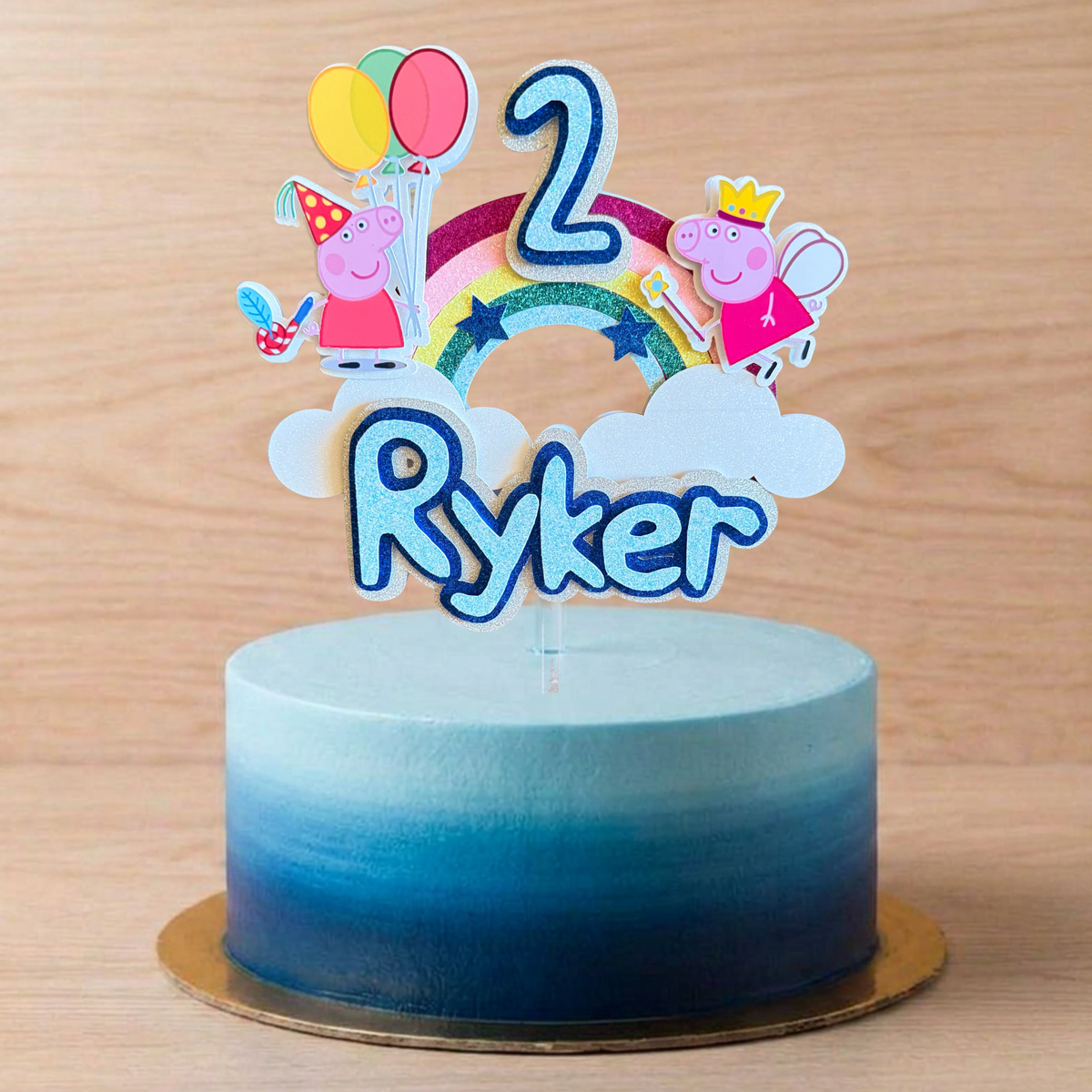 Peppa Pig Cake Topper Set | Custom Name & Age Birthday Decoration