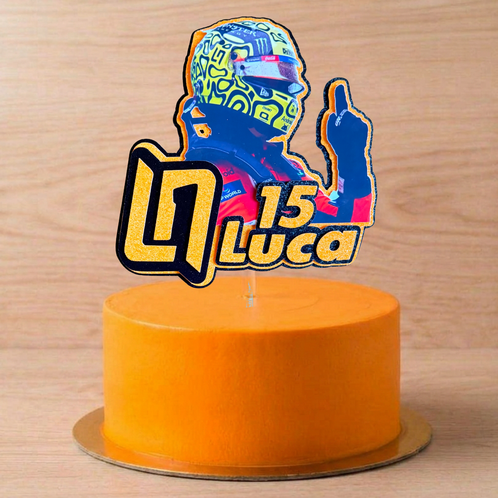 Lando Norris LN1 & LN4 Cake Topper | Personalised F1 Racing Birthday Decoration