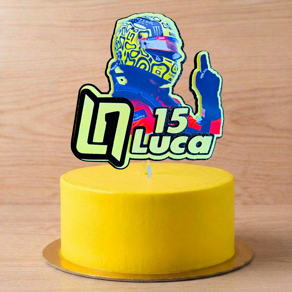 Lando Norris LN1 & LN4 Cake Topper | Personalised F1 Racing Birthday Decoration