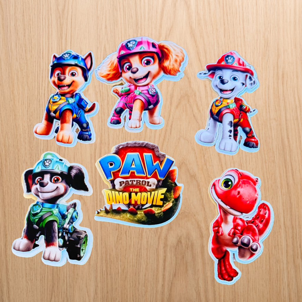 Paw Patrol Dino Movie Cake Topper | Personalised Name & Age Birthday Decoration