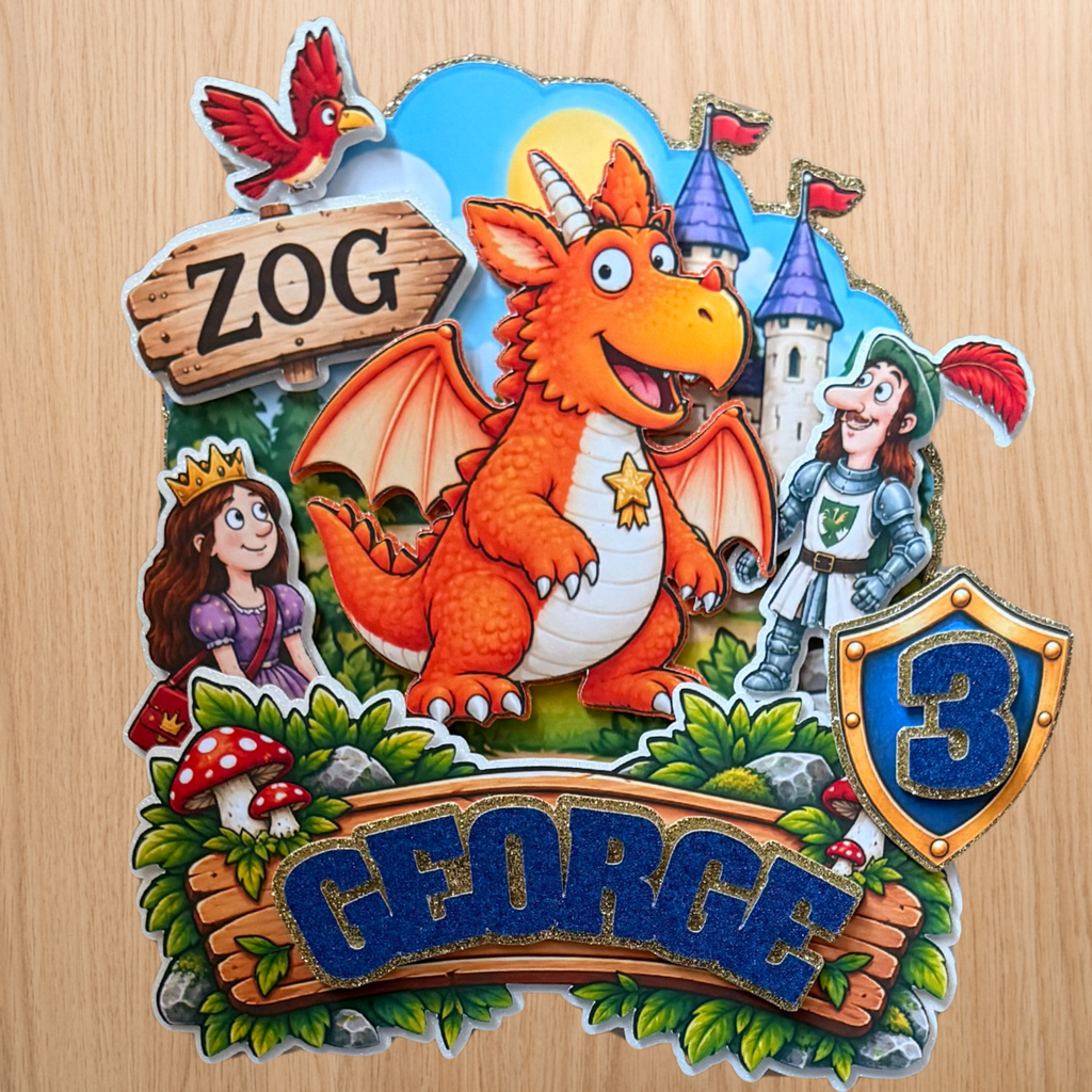 Zog Birthday Cake Topper | Personalised Name & Age