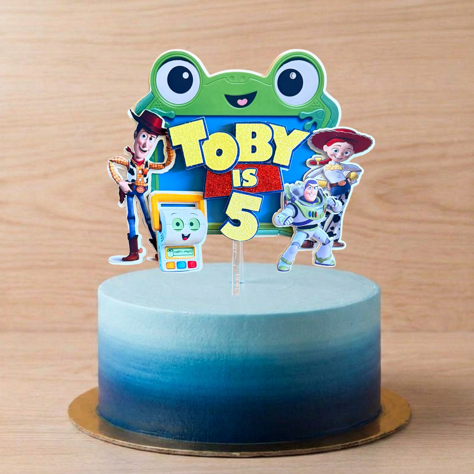 Toy Story 5 Birthday Cake Topper – Personalised Name & Age Decoration