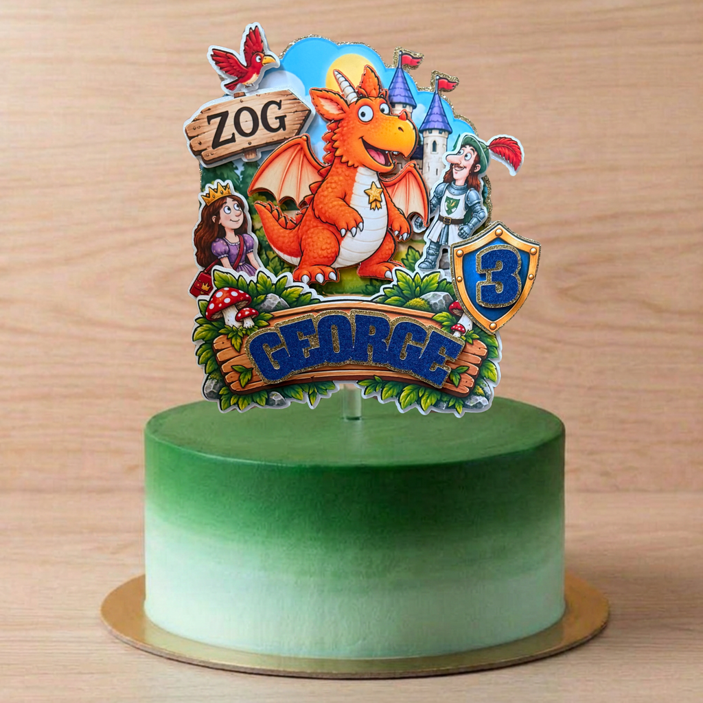 Zog Birthday Cake Topper | Personalised Name & Age