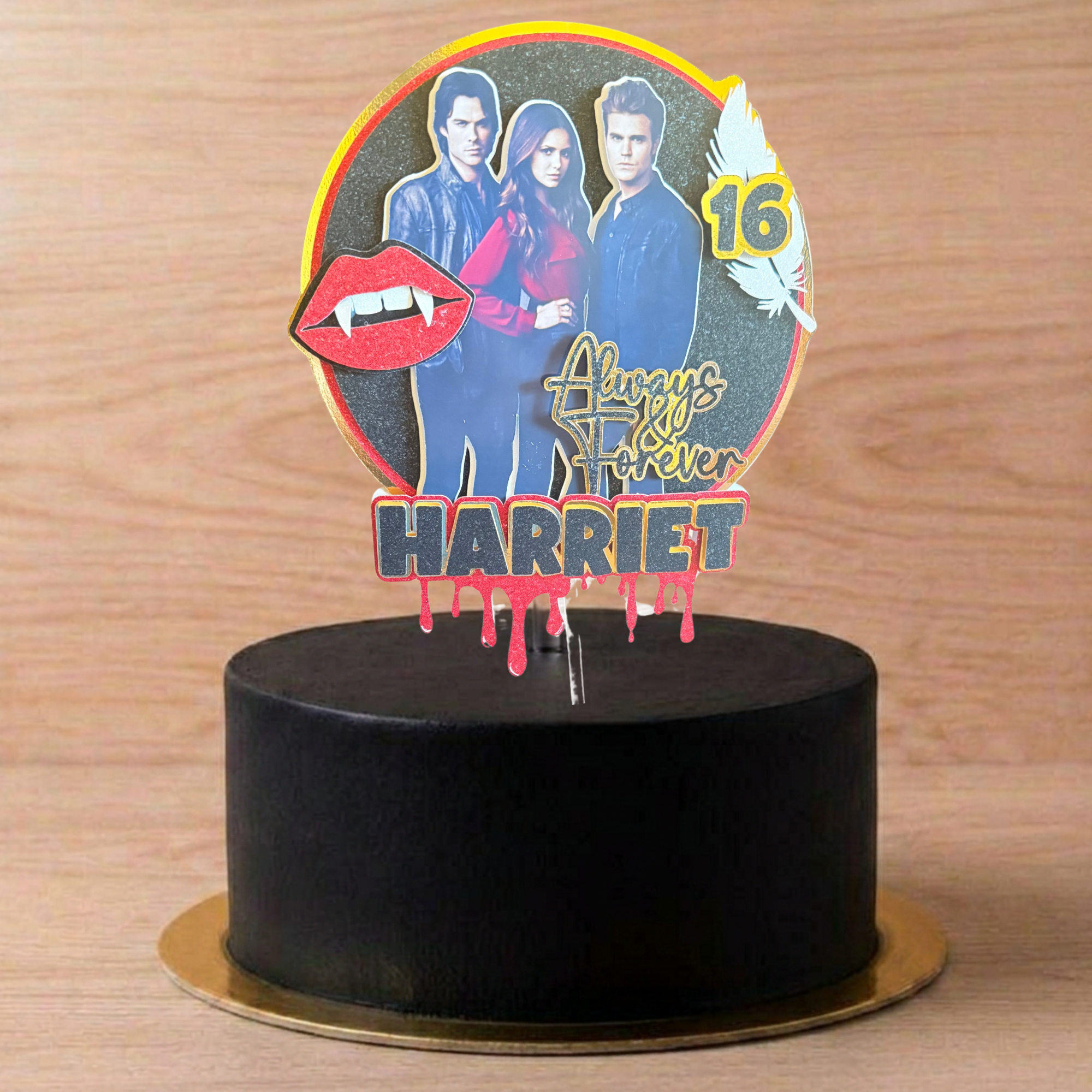 The Vampire Diaries (TVD) Cake Topper | Personalised Birthday Decoration