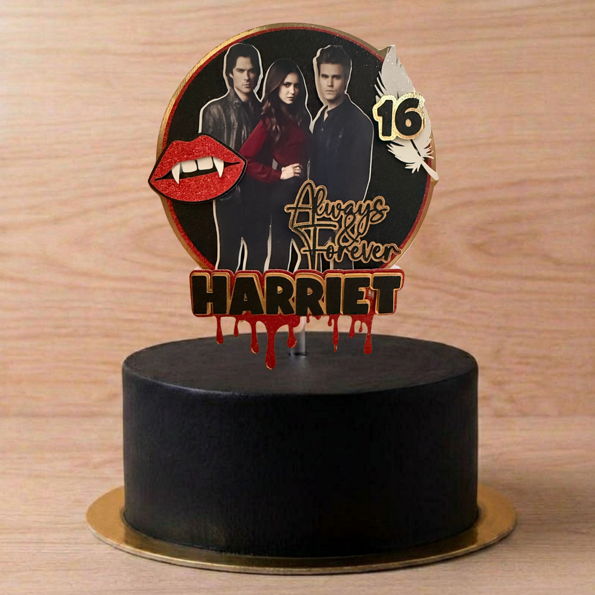 The Vampire Diaries (TVD) Cake Topper | Personalised Birthday Decoration