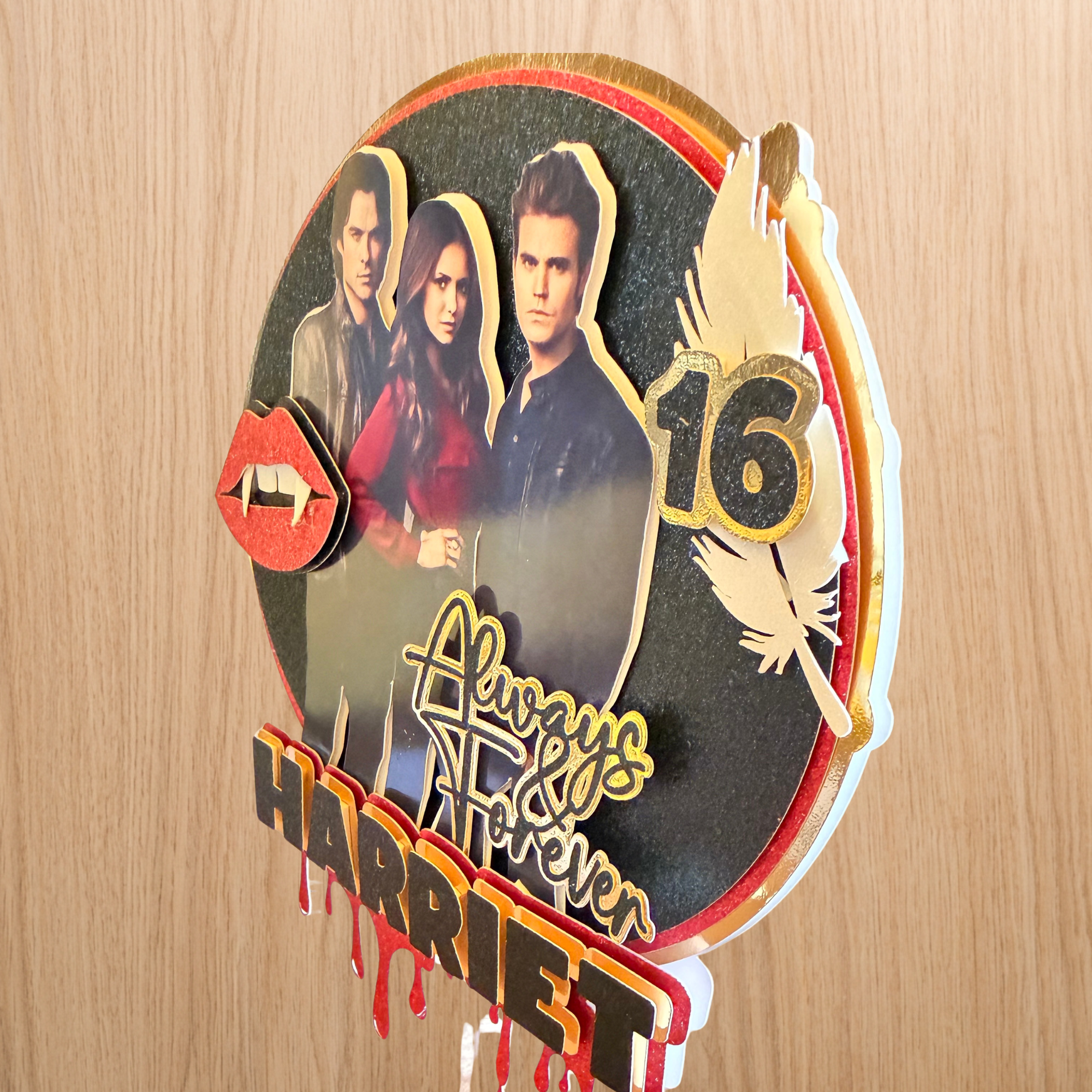 The Vampire Diaries (TVD) Cake Topper | Personalised Birthday Decoration