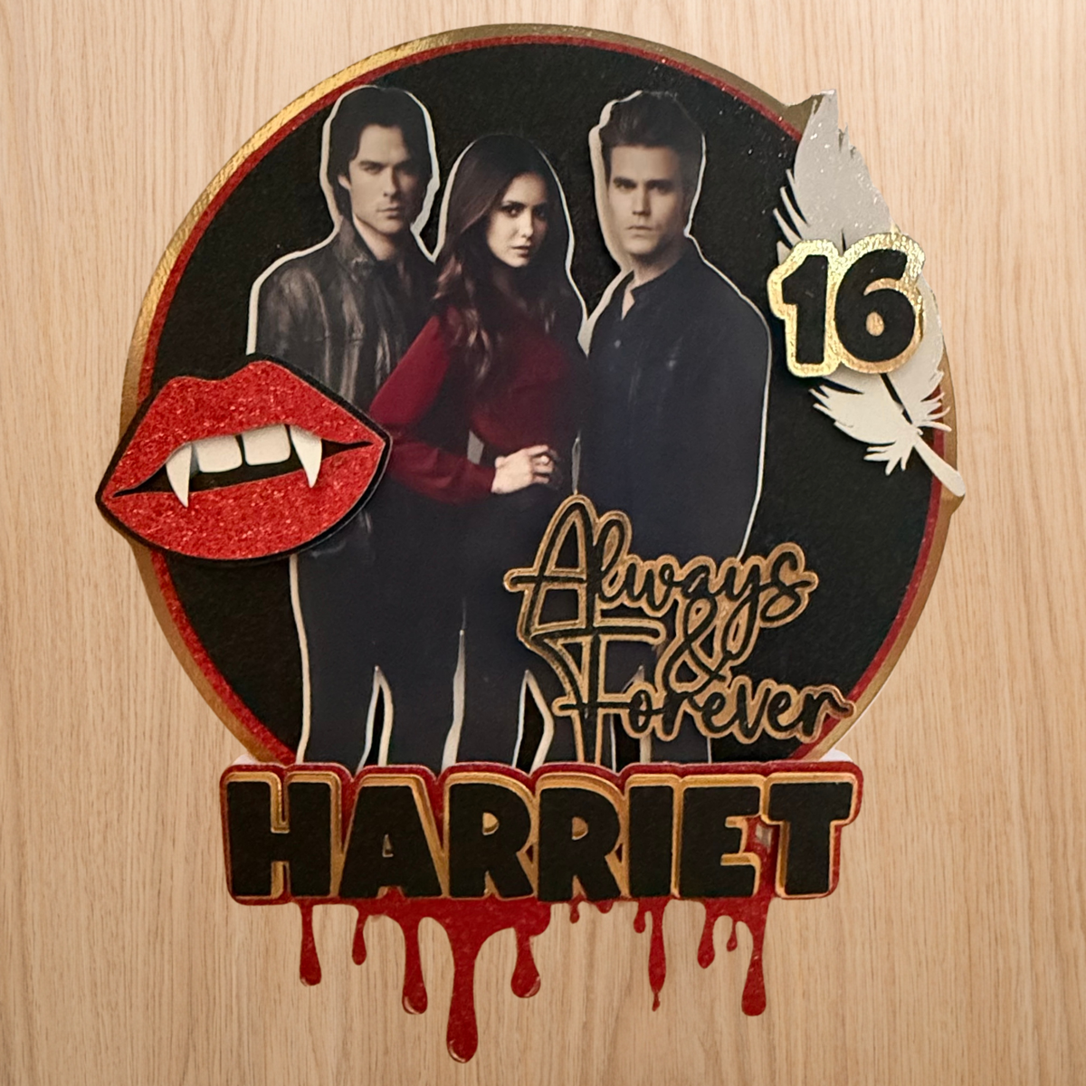 The Vampire Diaries (TVD) Cake Topper | Personalised Birthday Decoration