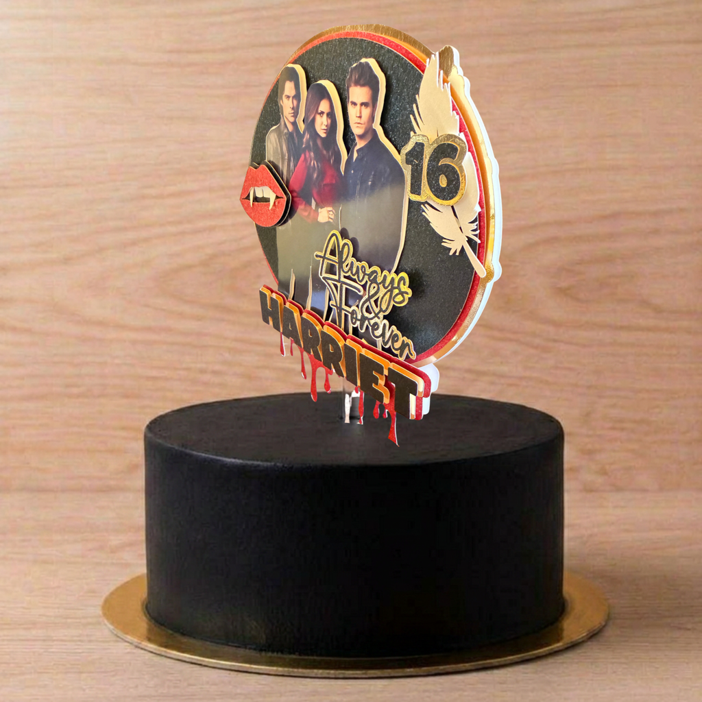 The Vampire Diaries (TVD) Cake Topper | Personalised Birthday Decoration