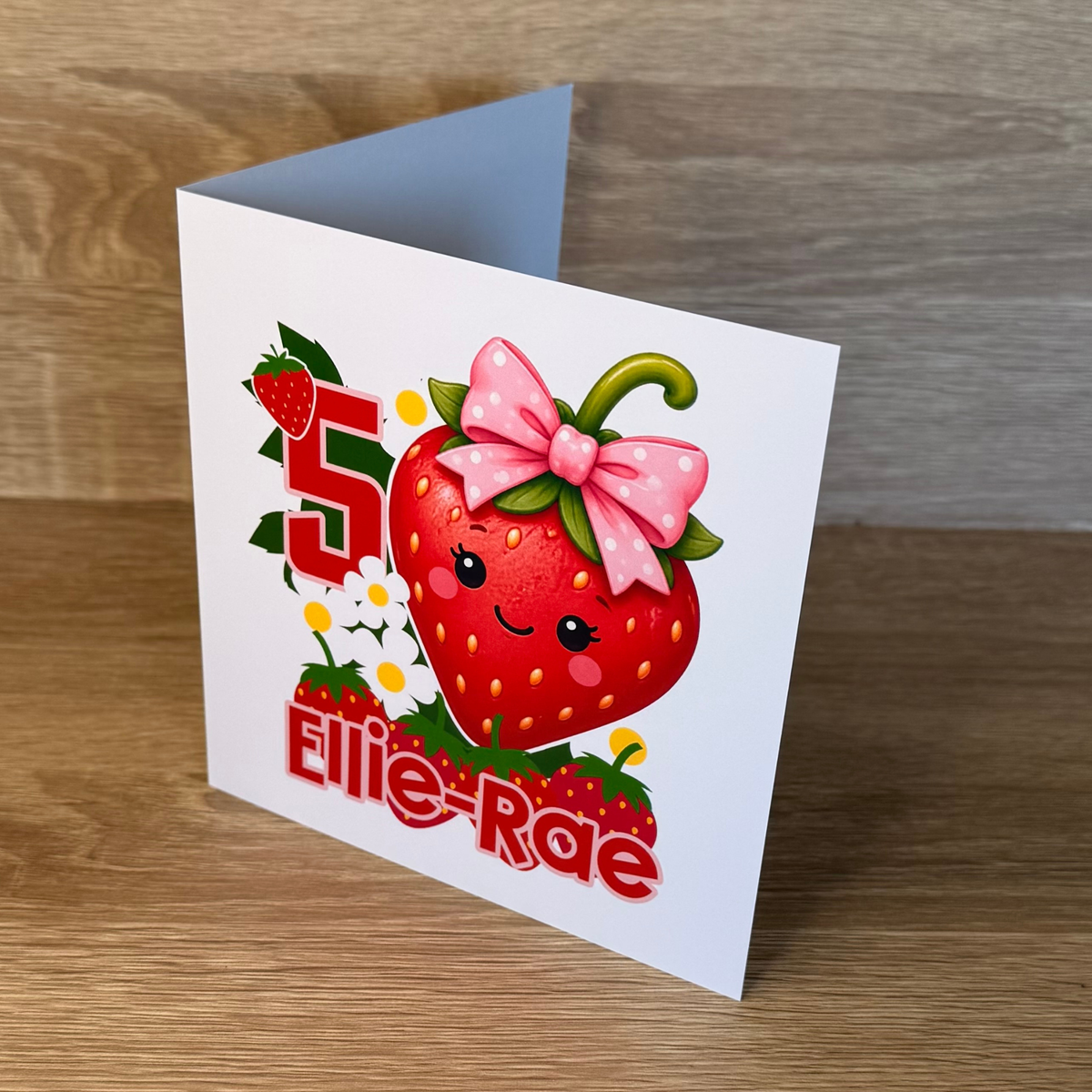 Strawberry Birthday Cake Topper | Personalised Strawberry Cake Decoration | First Birthday Topper