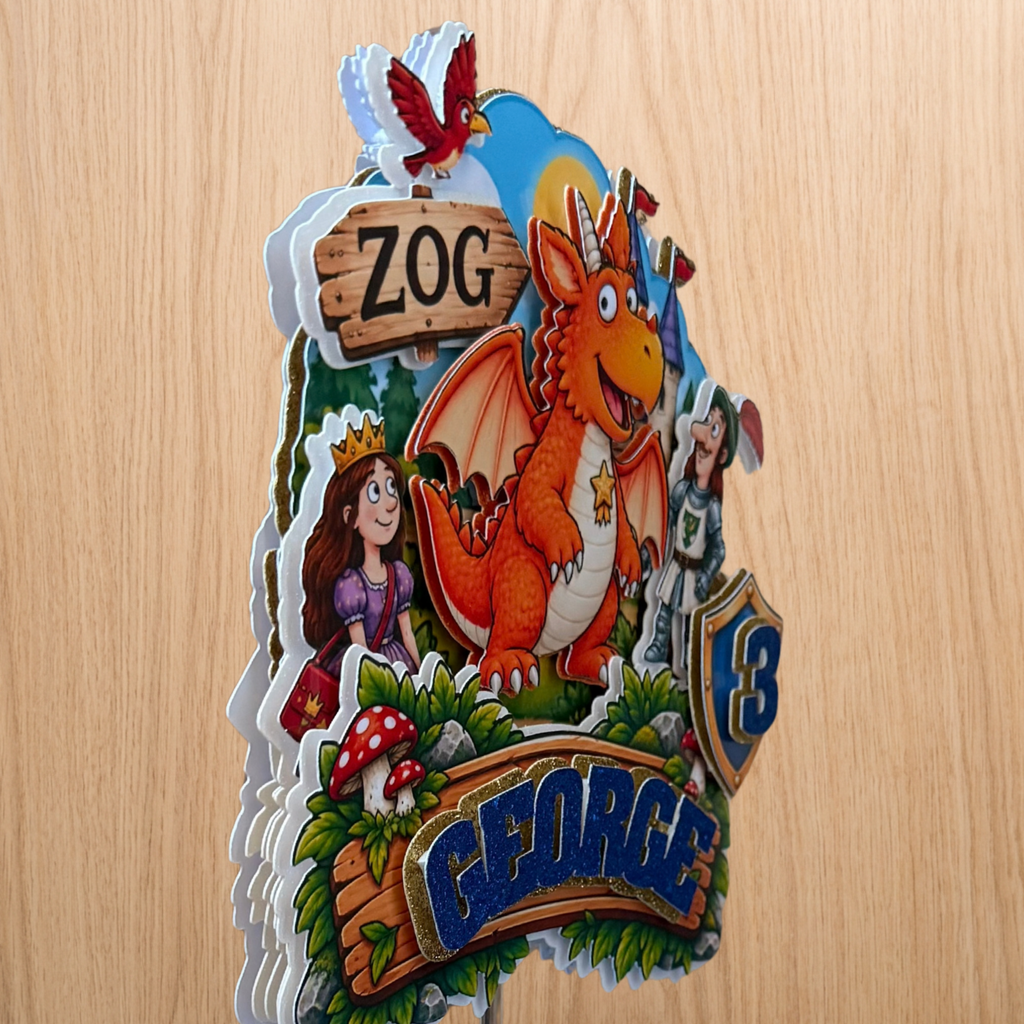 Zog Birthday Cake Topper | Personalised Name & Age