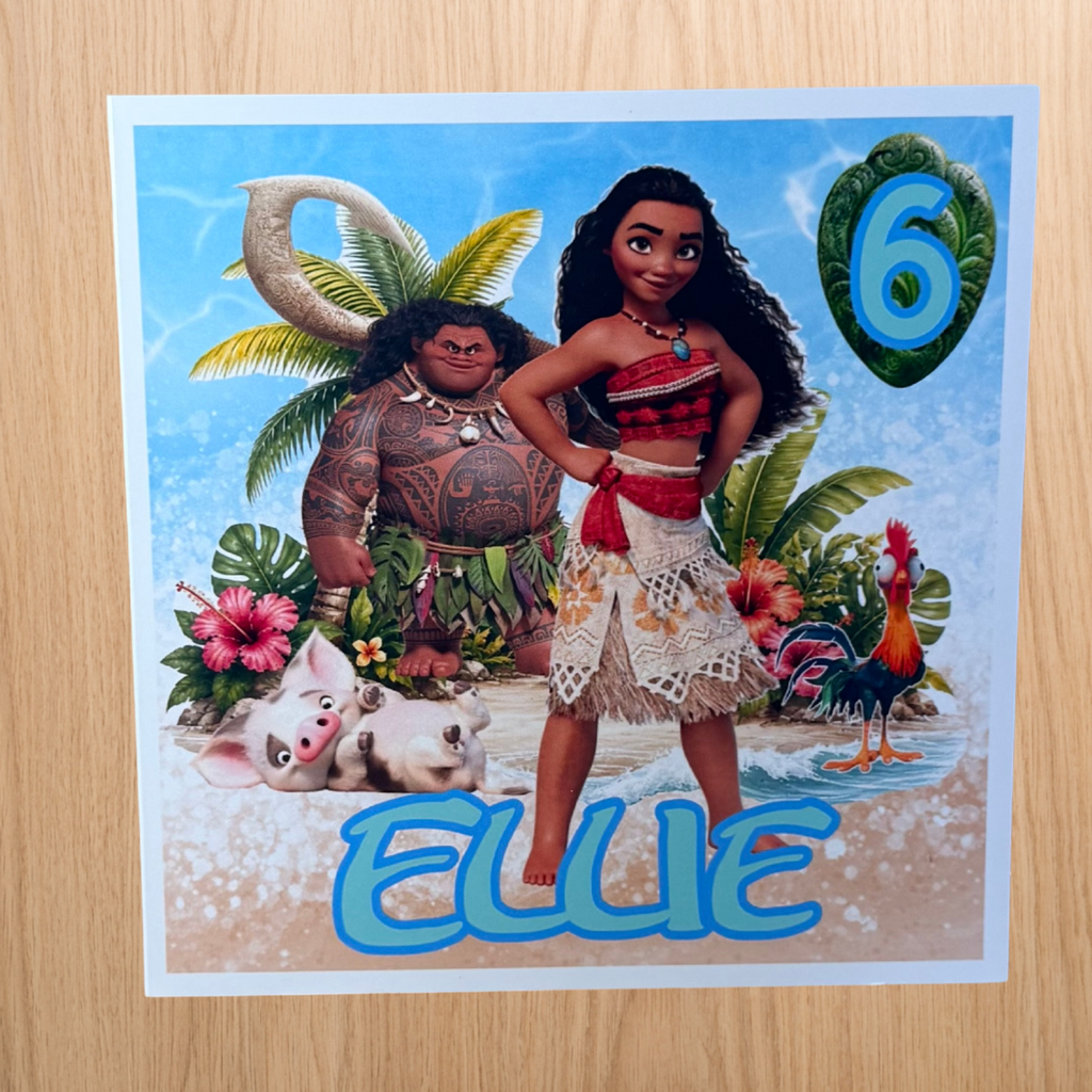 Moana Inspired Cake Topper | Custom Name & Age Birthday Decoration