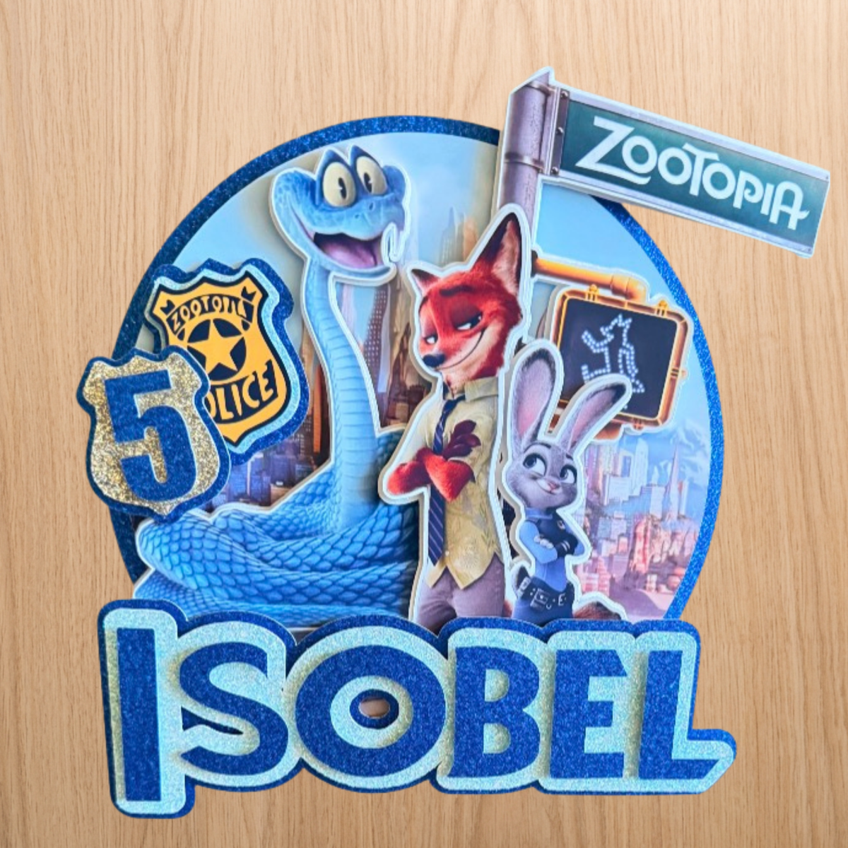 Zootopia 2 Zootropolis Personalised Cake Topper | Name & Age Birthday Decoration