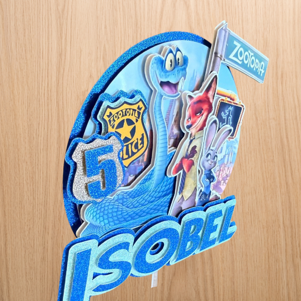 Zootopia 2 Zootropolis Personalised Cake Topper | Name & Age Birthday Decoration