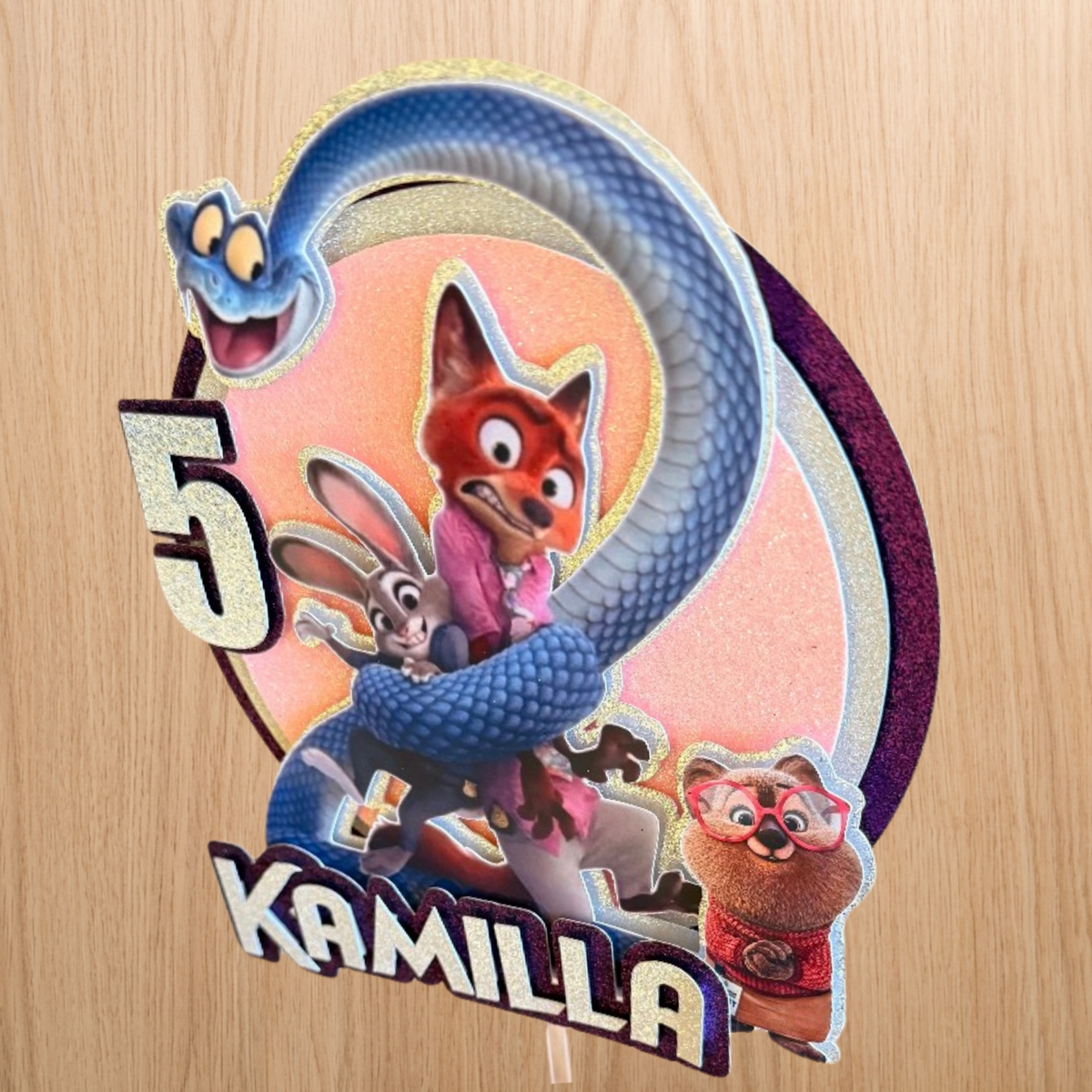 Zootopia 2 (Zootropolis) Cake Topper | Custom Name & Age Birthday Decoration