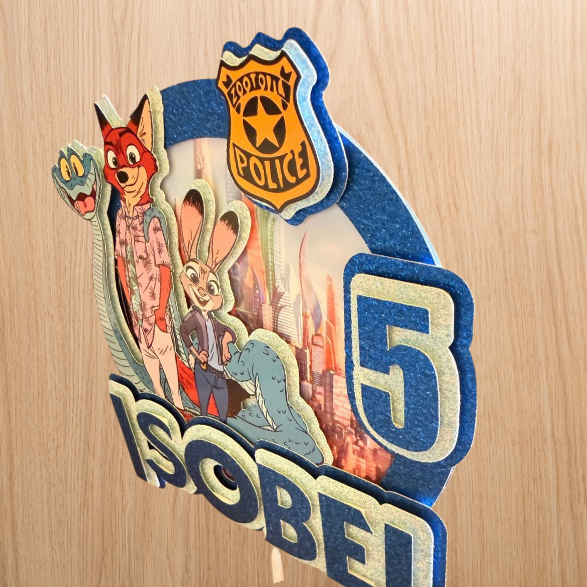 Zootopia 2 (Zootropolis) Personalised Cake Topper | Custom Name & Age Birthday Decoration