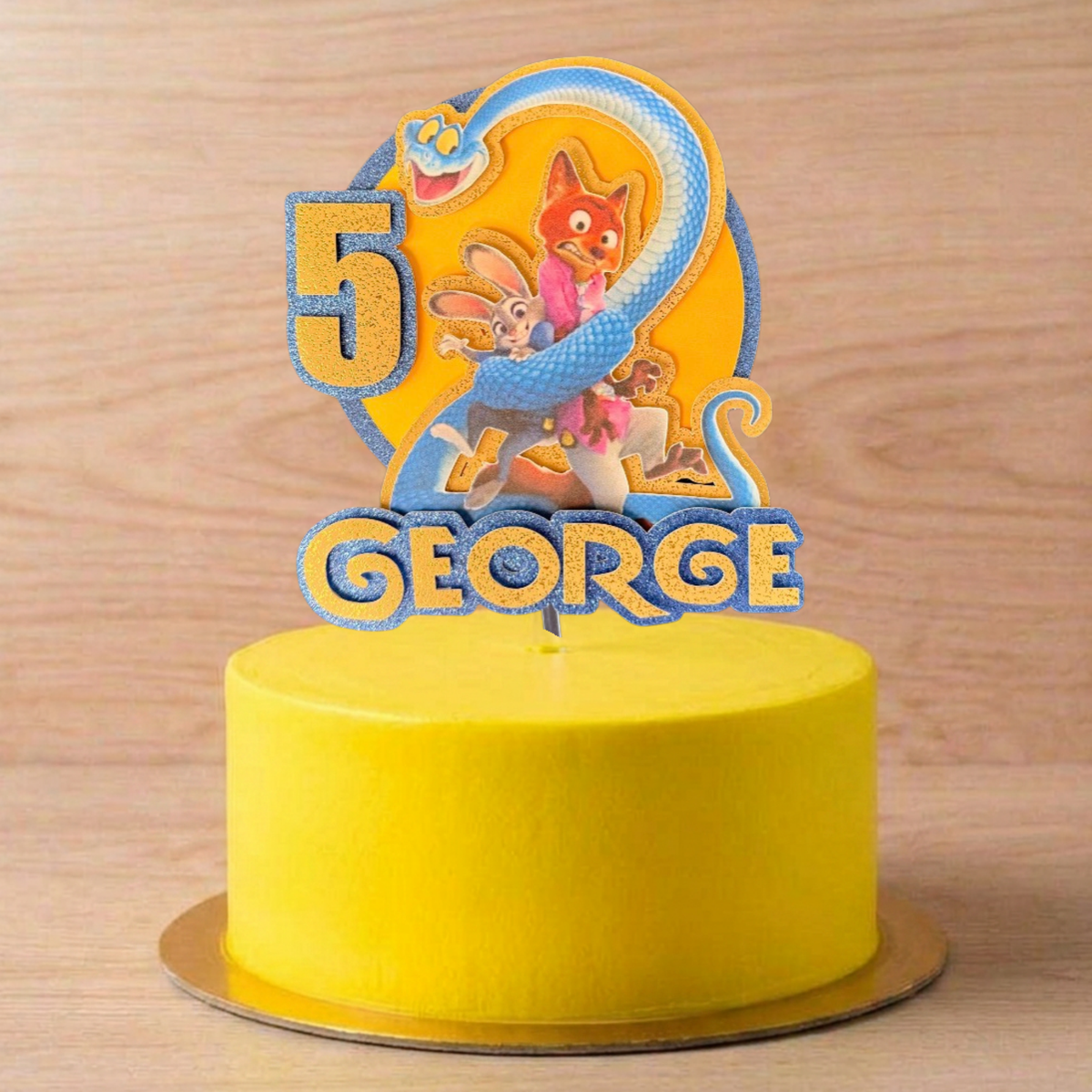 Zootopia 2 / Zootropolis 2 Inspired Cake Topper | Personalised Name & Age Birthday Decoration
