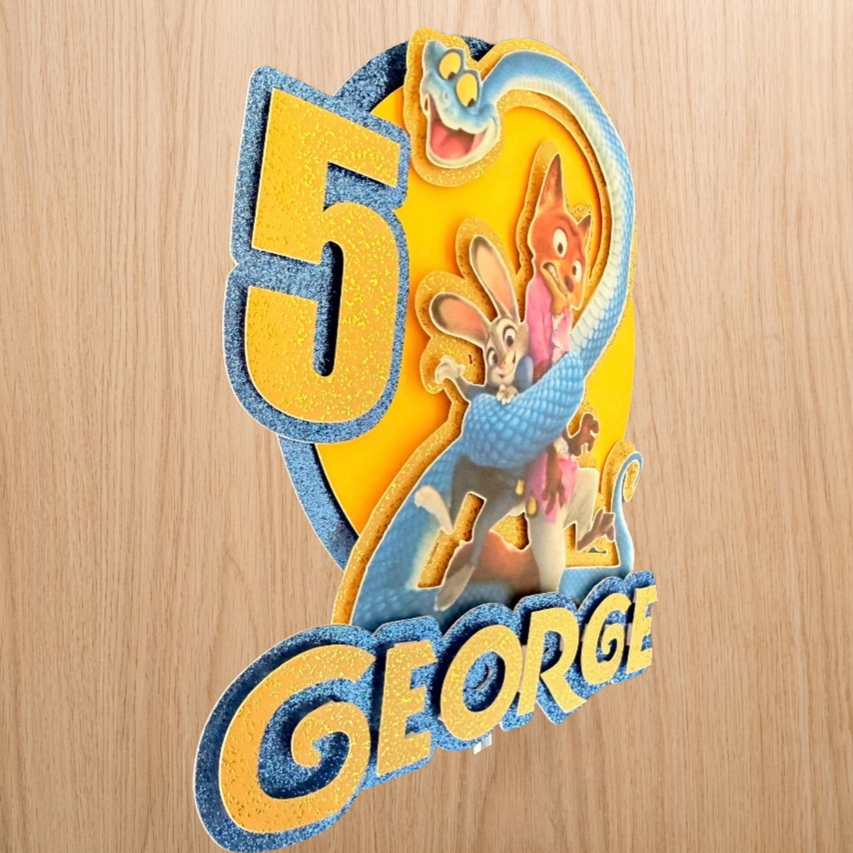 Zootopia 2 / Zootropolis 2 Inspired Cake Topper | Personalised Name & Age Birthday Decoration