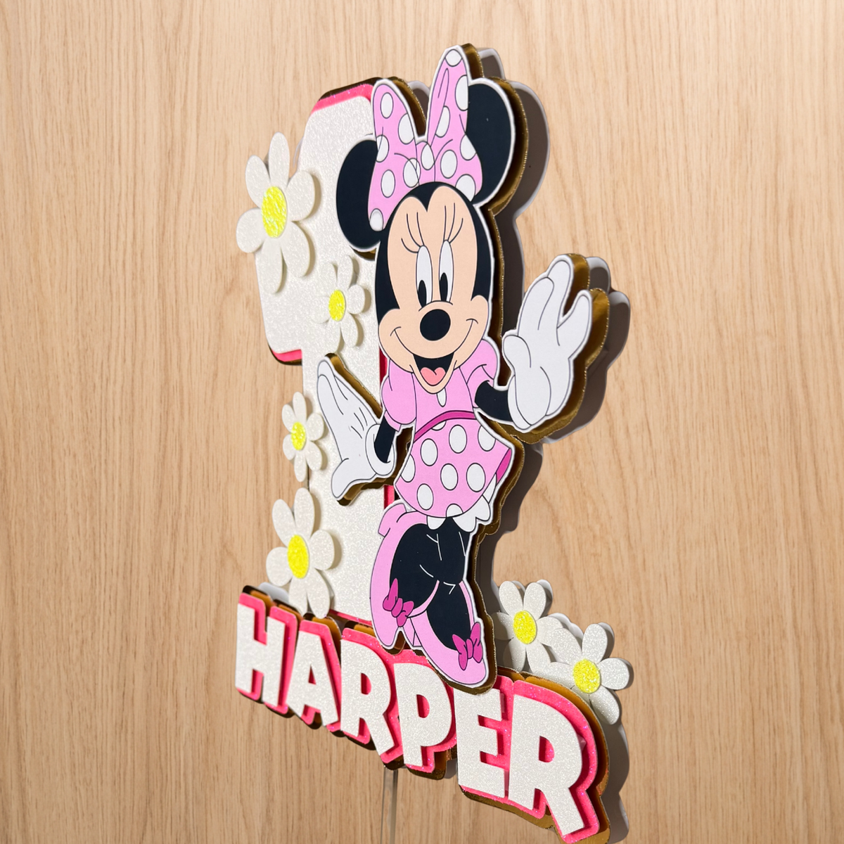Minnie Mouse Cake Topper | Personalised Name & Age