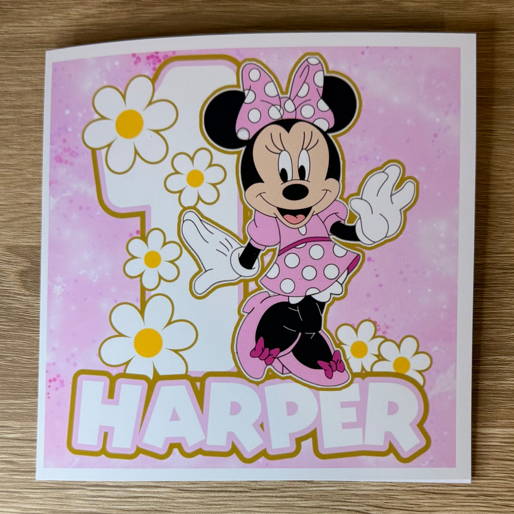 Minnie Mouse Cake Topper | Personalised Name & Age