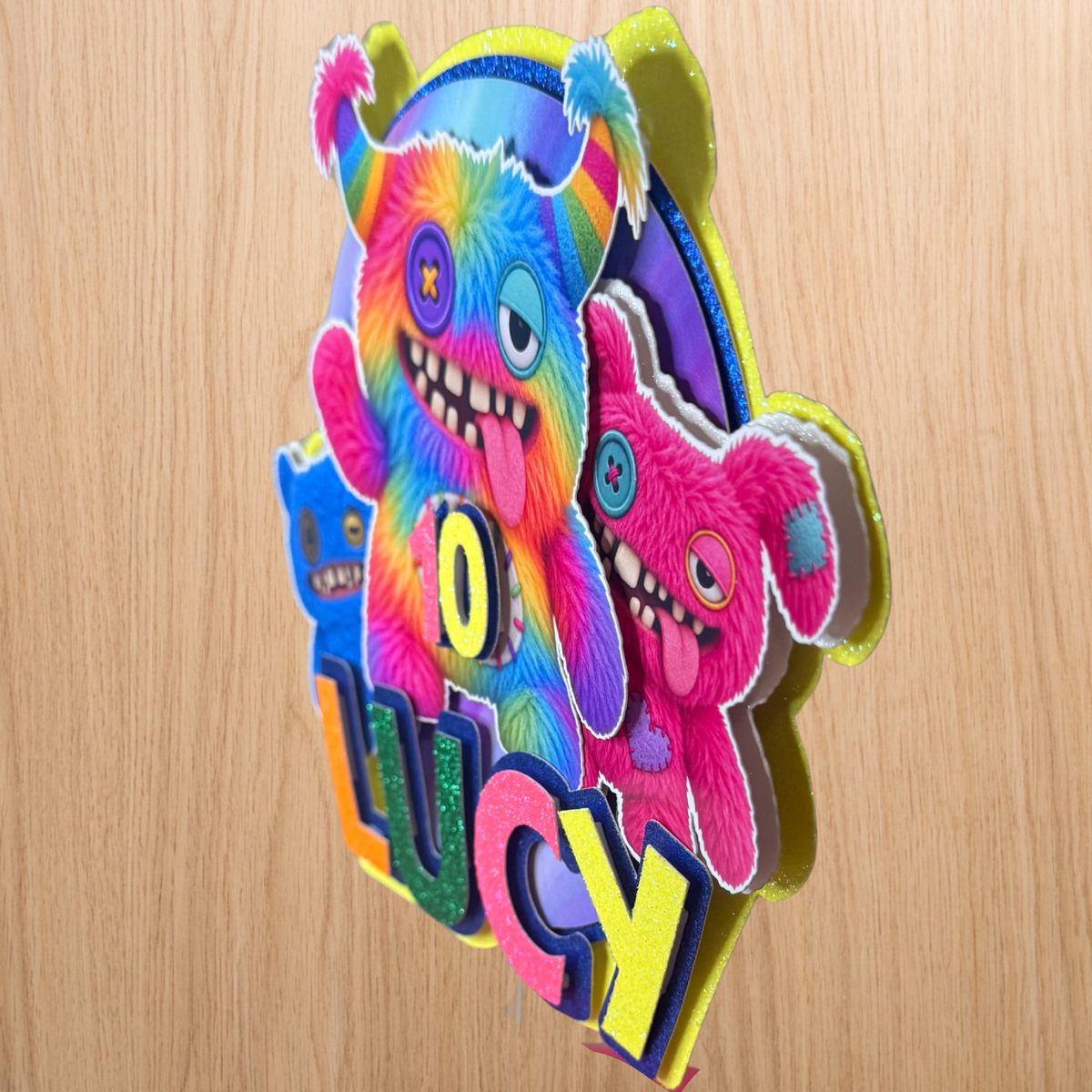 Fuggler Inspired Personalised Birthday Cake Topper