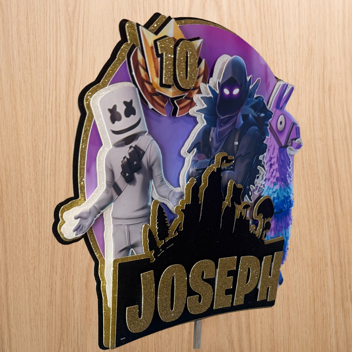 Fortnite Inspired Personalised Birthday Cake Topper