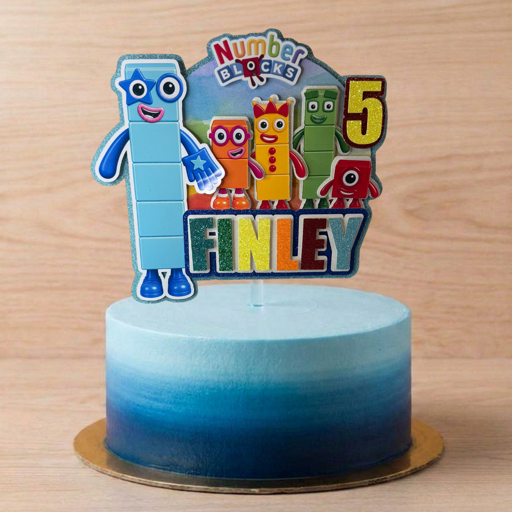Numberblocks Inspired Personalised Birthday Cake Topper