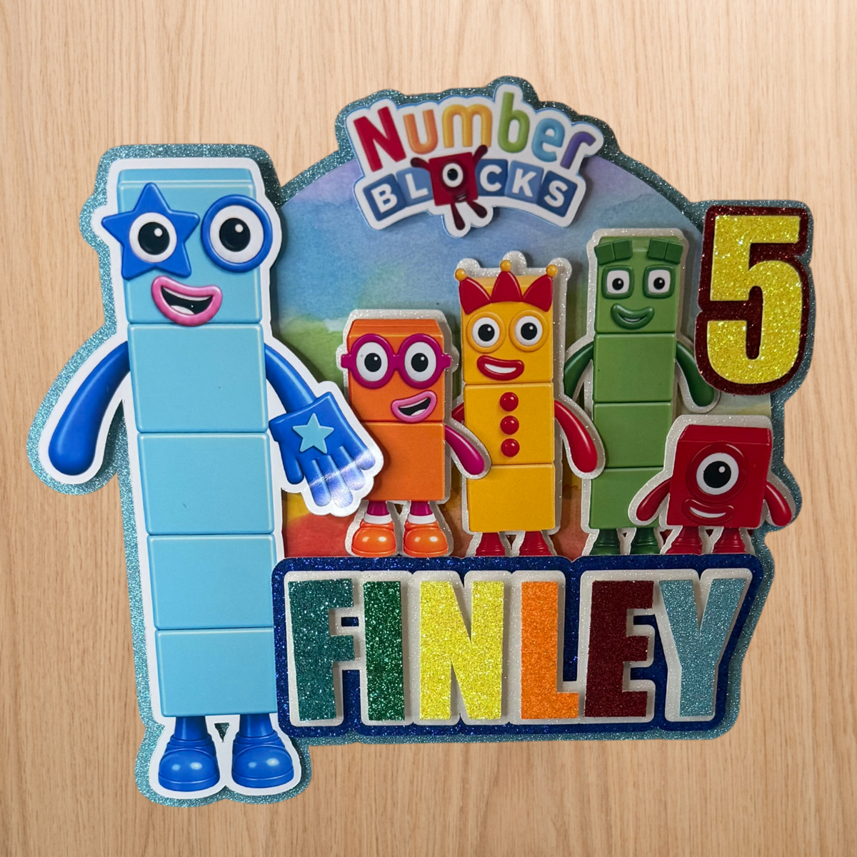 Numberblocks Inspired Personalised Birthday Cake Topper
