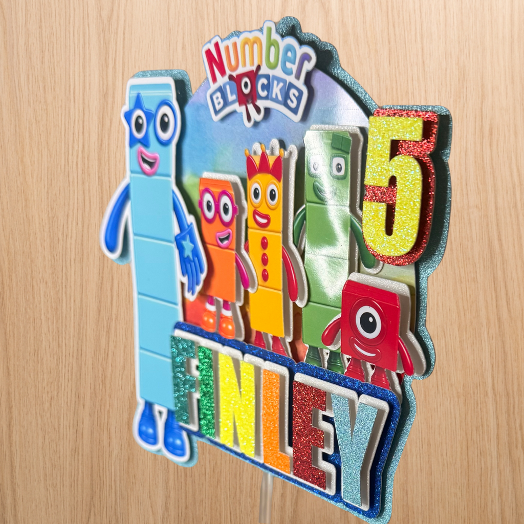 Numberblocks Inspired Personalised Birthday Cake Topper