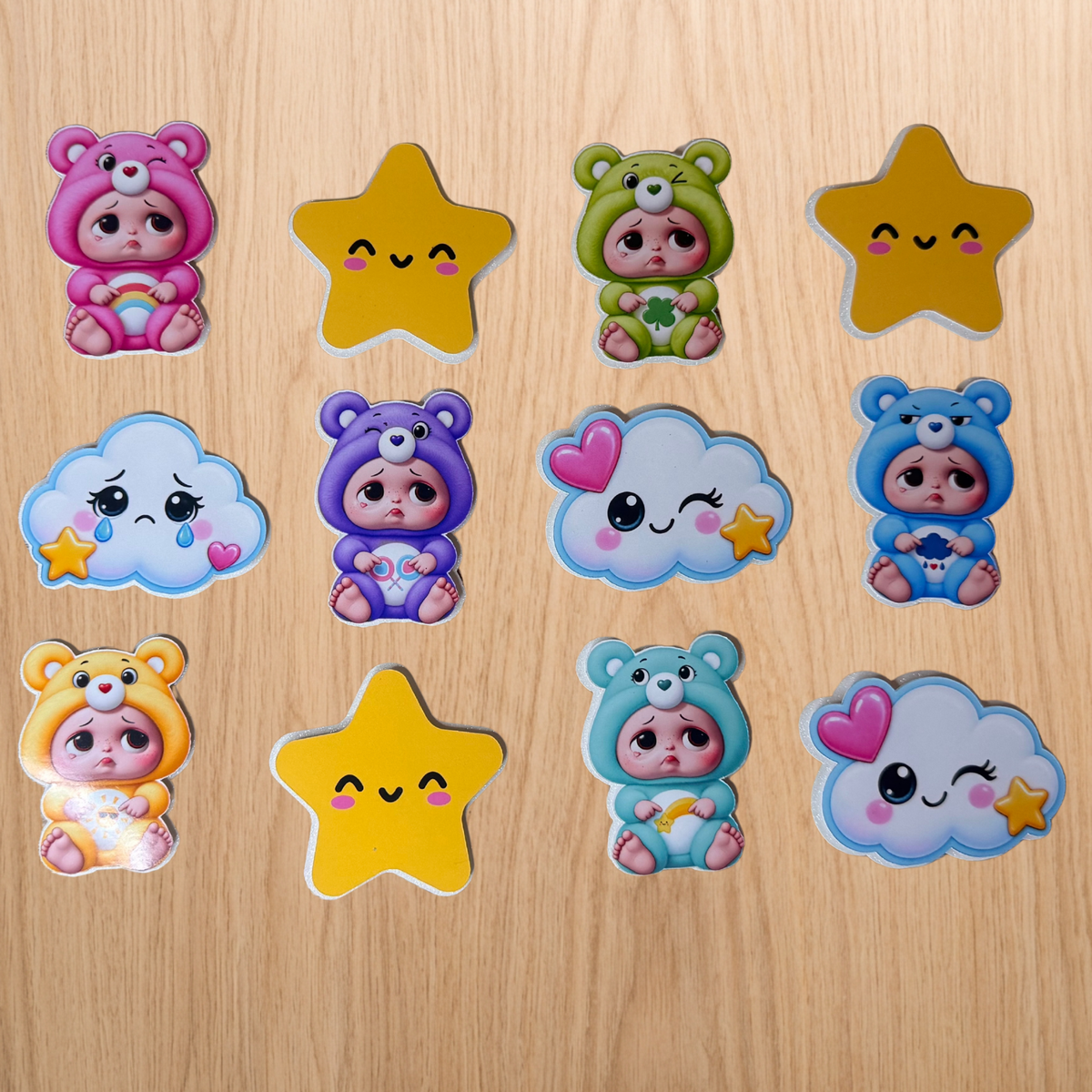 Sad Baby Care Bears Inspired Personalised Birthday Cake Topper