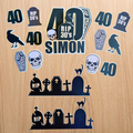 RIP Birthday Cake Topper | Personalised 30th, 40th & 50th Birthday | Complete Party Set