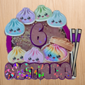 Kawaii Dumpling Shaker Cake Topper | Personalised Name & Age Birthday Decoration