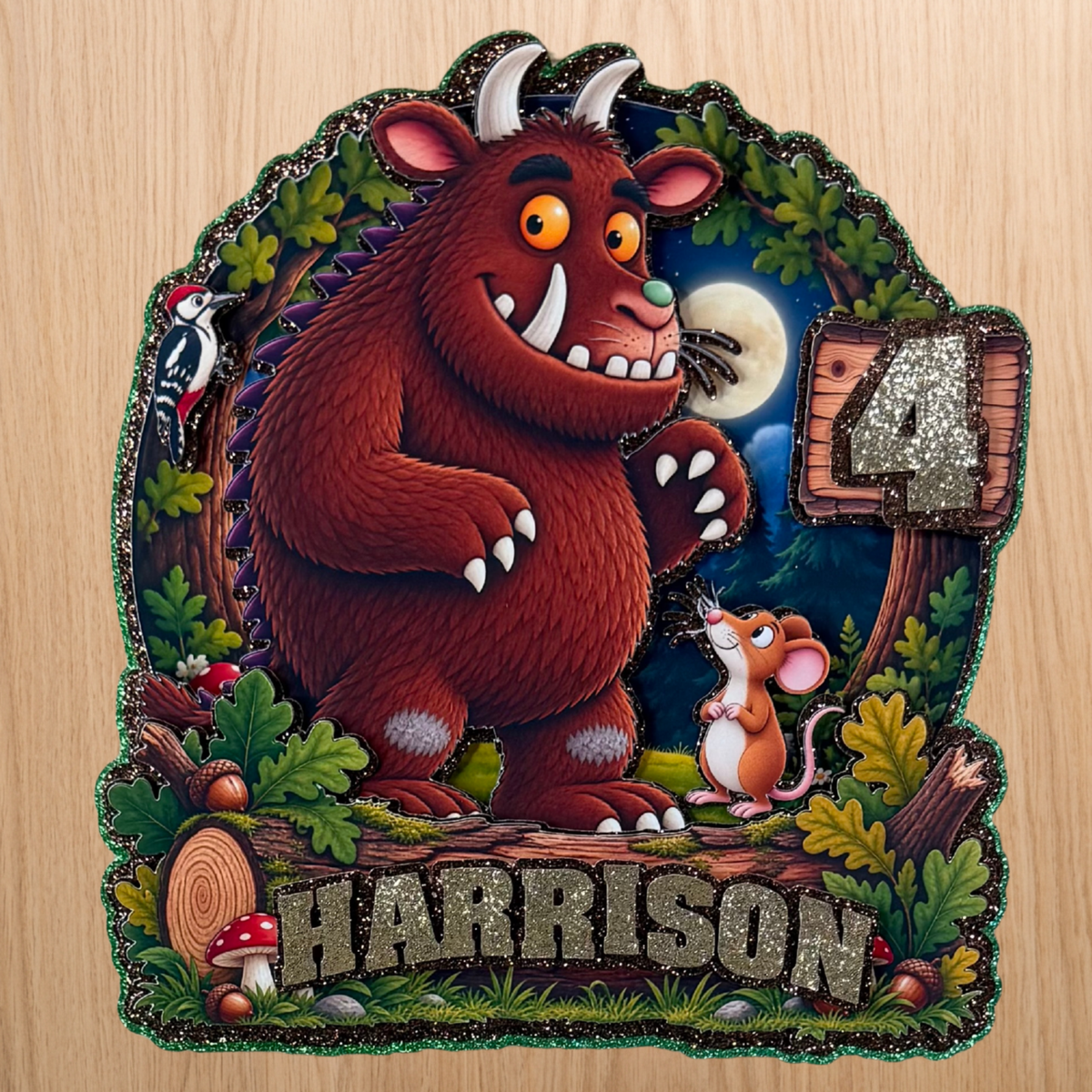 Gruffalo Inspired Cake Topper | Personalised Name & Age Birthday Decoration
