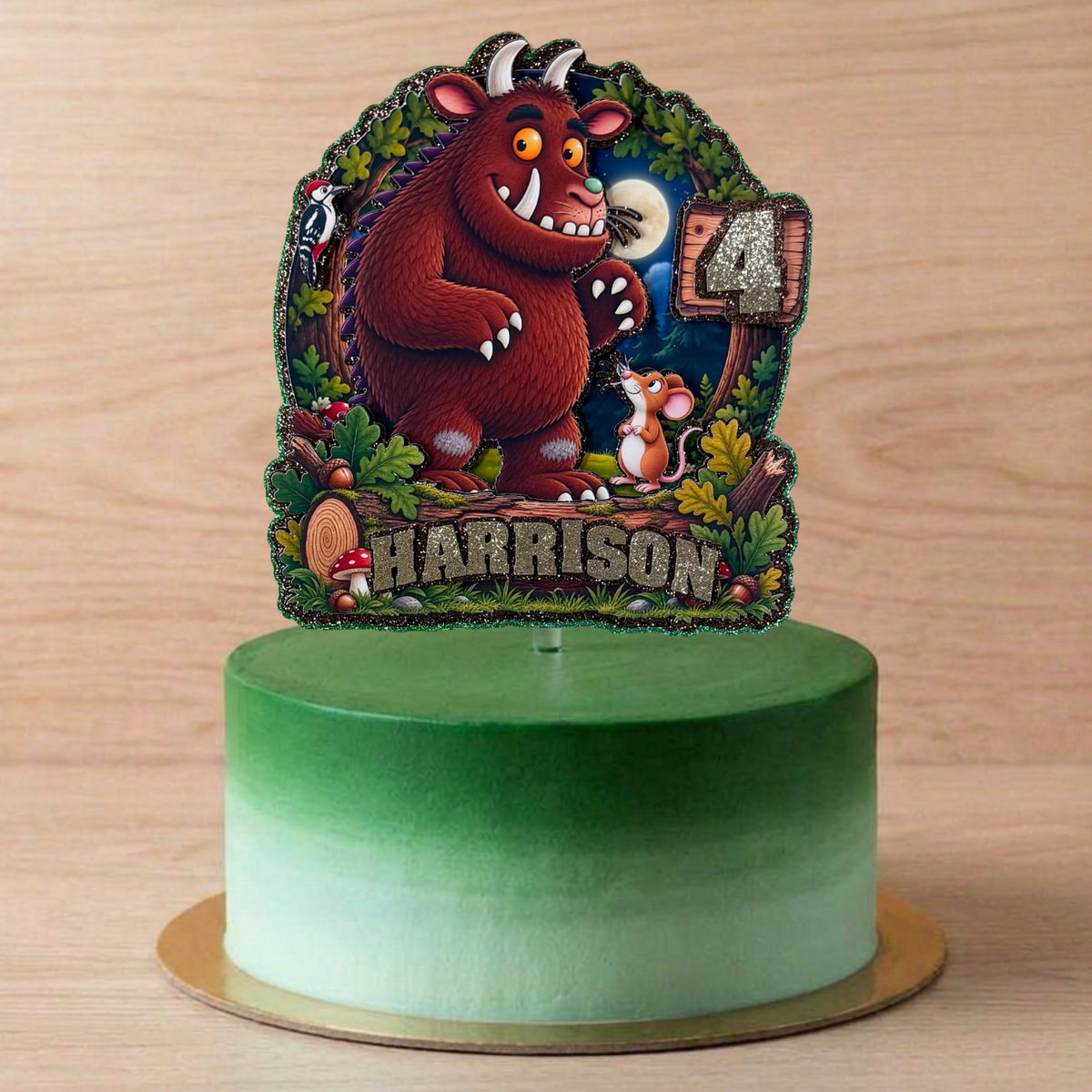 Gruffalo Inspired Cake Topper | Personalised Name & Age Birthday Decoration