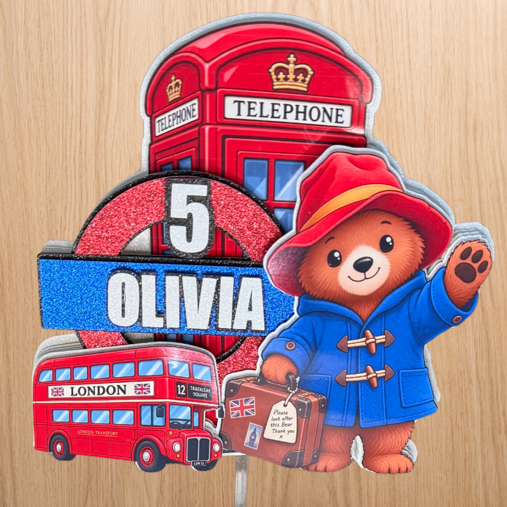 Paddington Bear Personalised Cake Topper – London Birthday