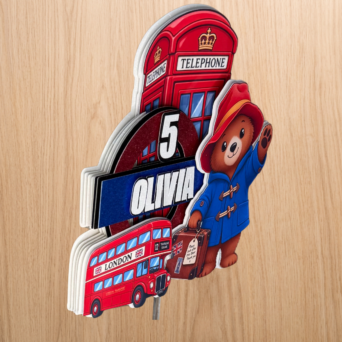 Paddington Bear Personalised Cake Topper – London Birthday