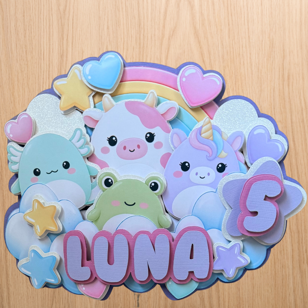 Squishmallows Cake Topper – Personalised Name & Age Birthday