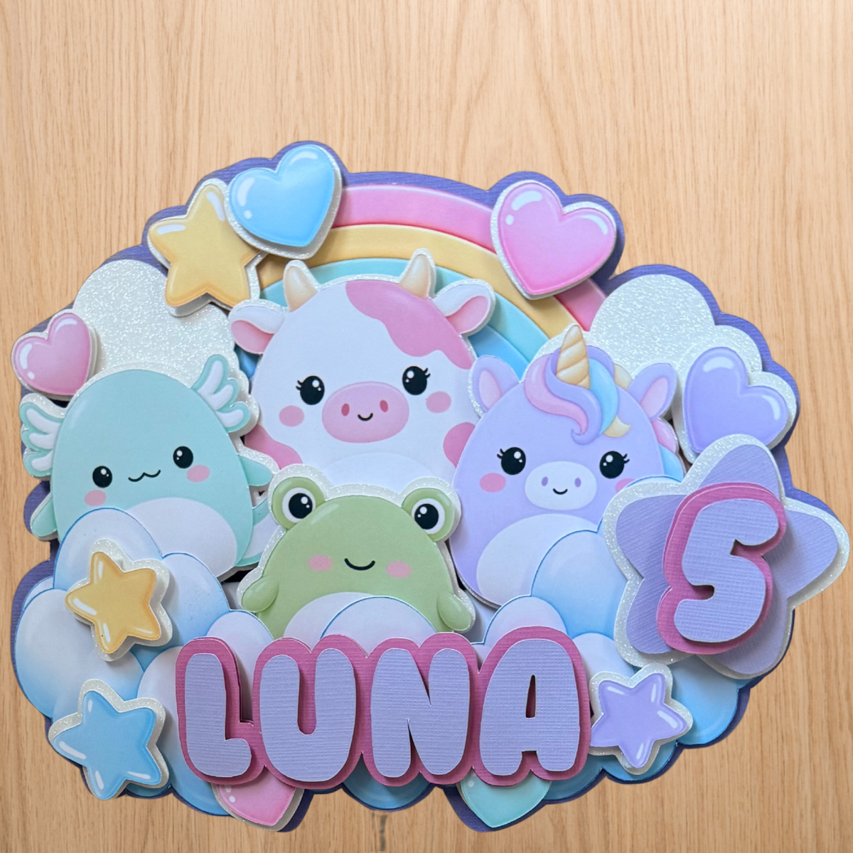 Squishmallows Cake Topper – Personalised Name & Age Birthday