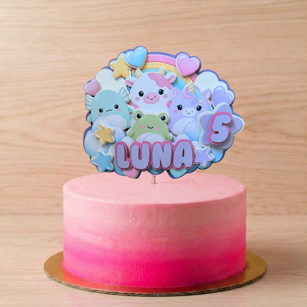 Squishmallows Cake Topper – Personalised Name & Age Birthday