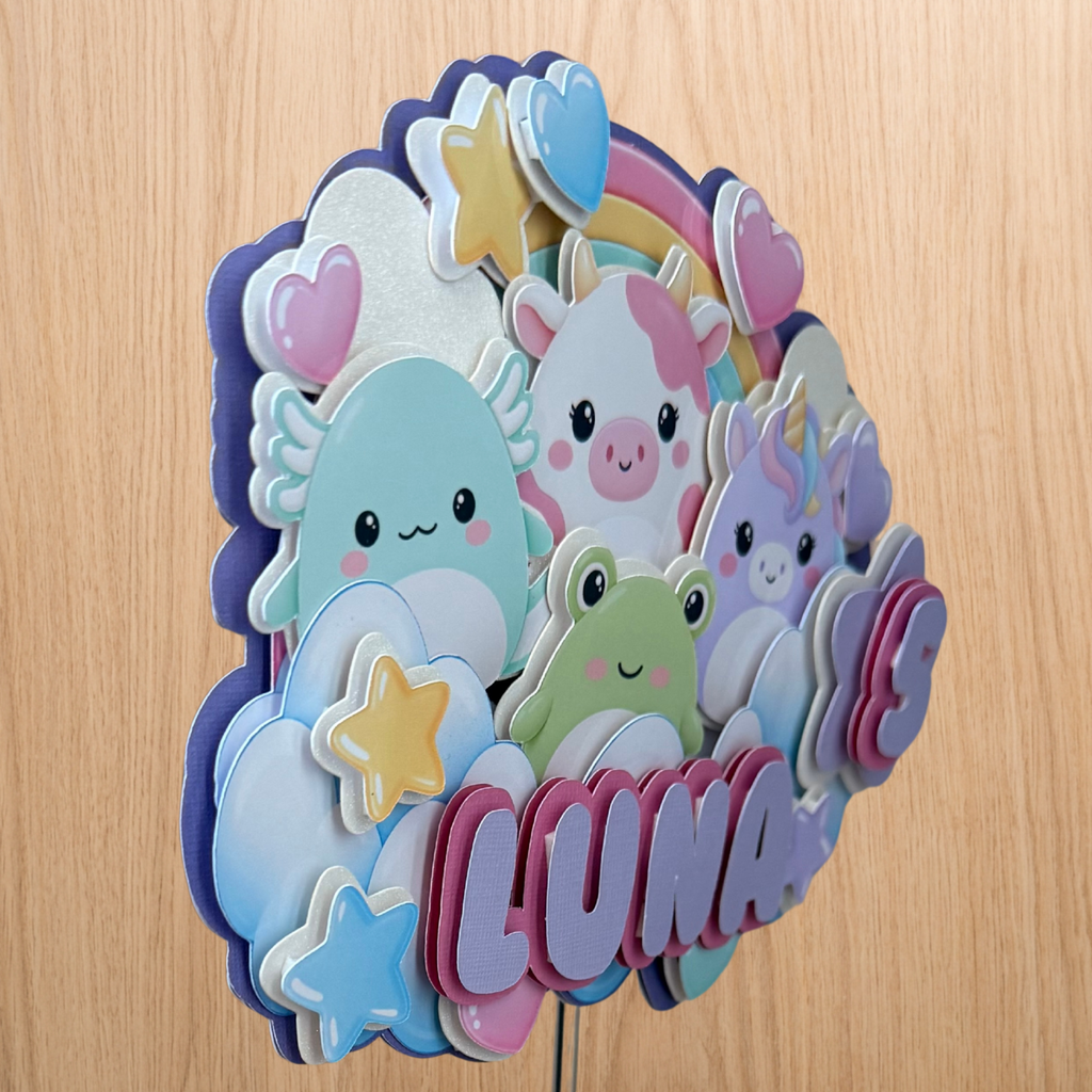 Squishmallows Cake Topper – Personalised Name & Age Birthday