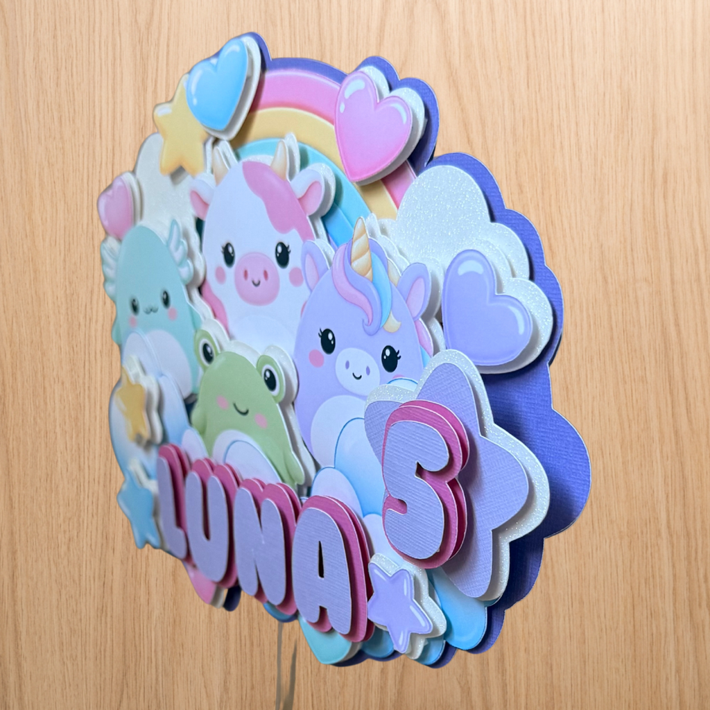 Squishmallows Cake Topper – Personalised Name & Age Birthday