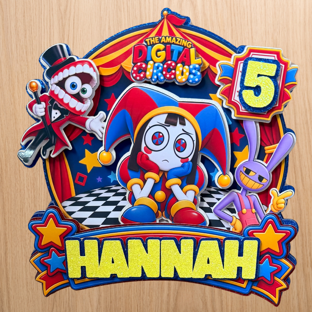 The Amazing Digital Circus Cake Topper – Personalised Name & Age
