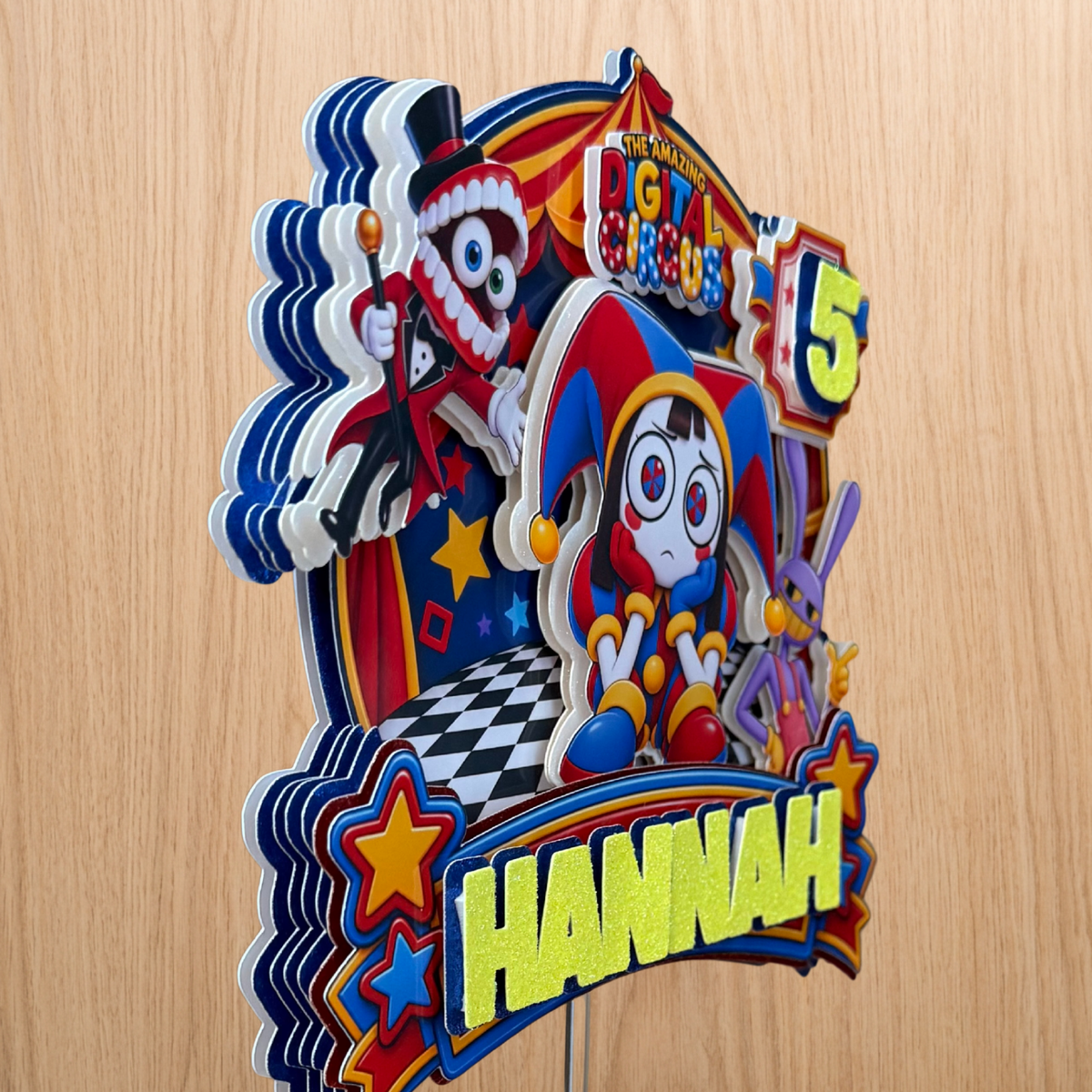 The Amazing Digital Circus Cake Topper – Personalised Name & Age