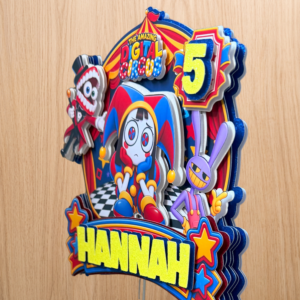 The Amazing Digital Circus Cake Topper – Personalised Name & Age