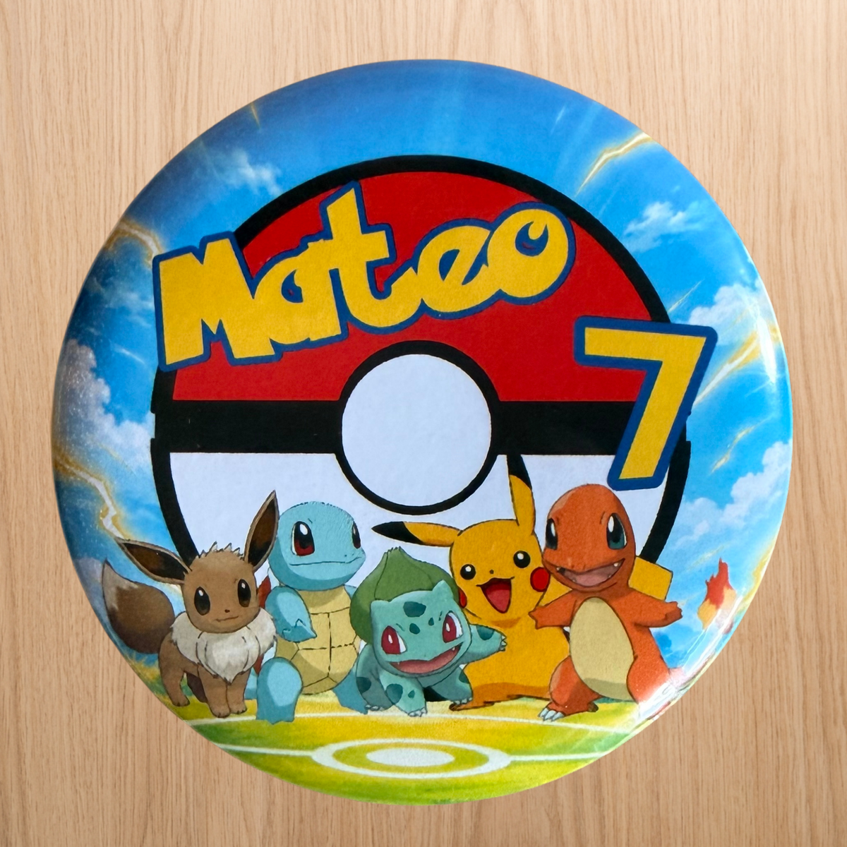 Pokémon – Matching Personalised Birthday Badge 58mm