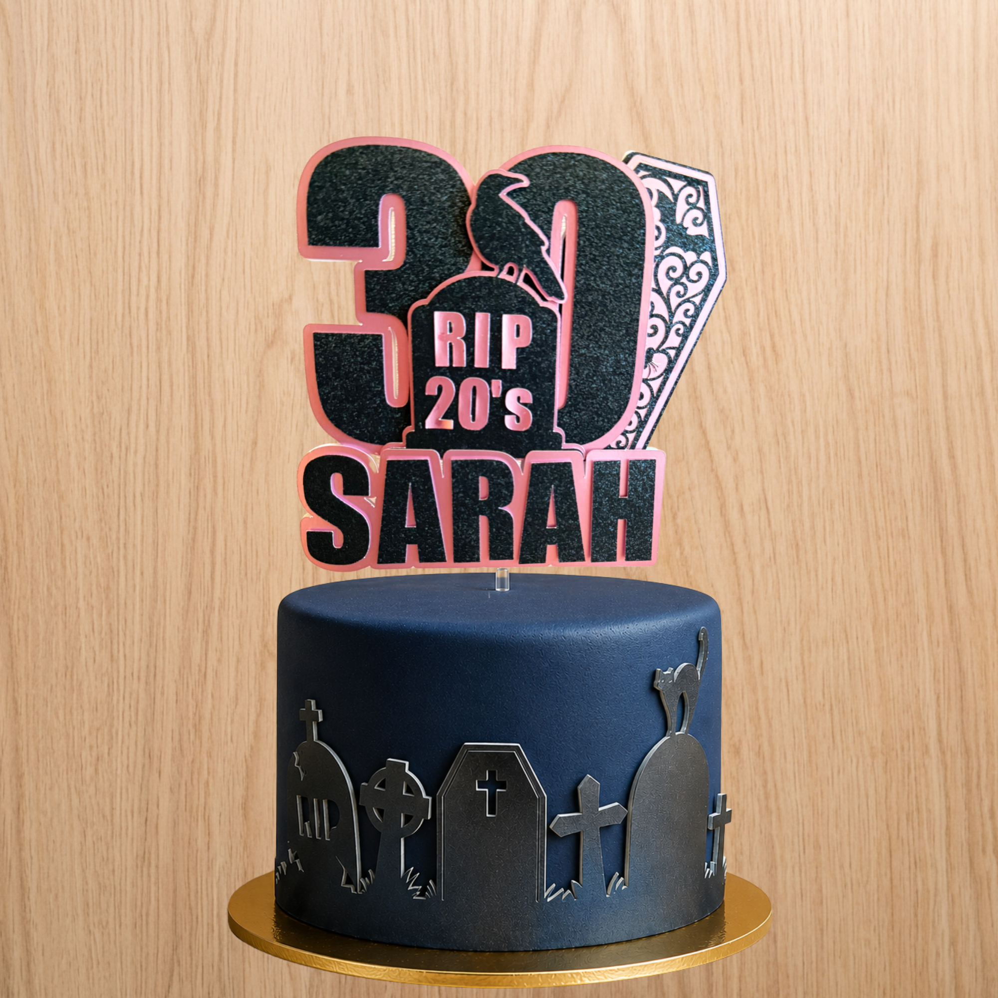 RIP Birthday Cake Topper | Personalised 30th, 40th & 50th Birthday | Complete Party Set