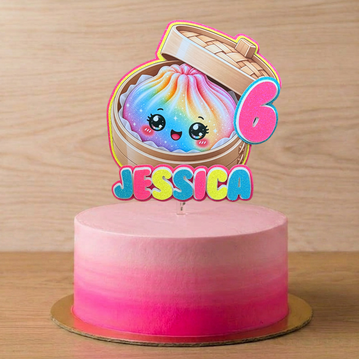 Kawaii Dumpling  Squishy Cake Topper – Personalised Name & Age