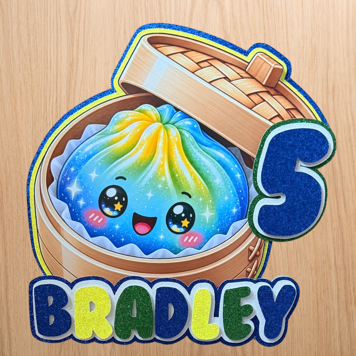 Kawaii Dumpling  Squishy Cake Topper – Personalised Name & Age